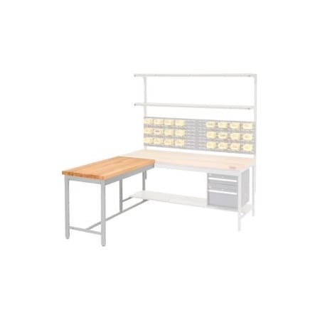 Global Equipment 48 x 30 Euro Style Production Workbench Return - Maple Square Edge - Gray 651417